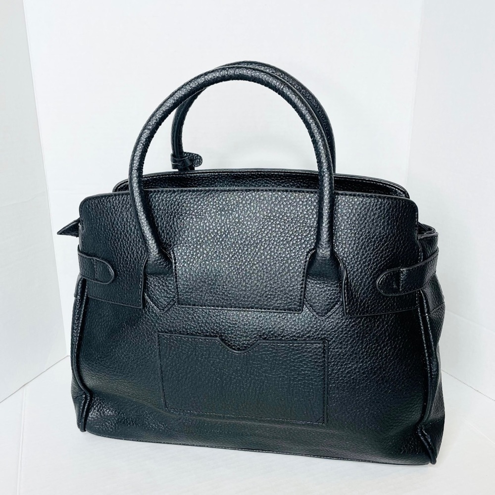 JUSTFAB Legacy Black Faux Leather Handbag Tote - Picture 6 of 12